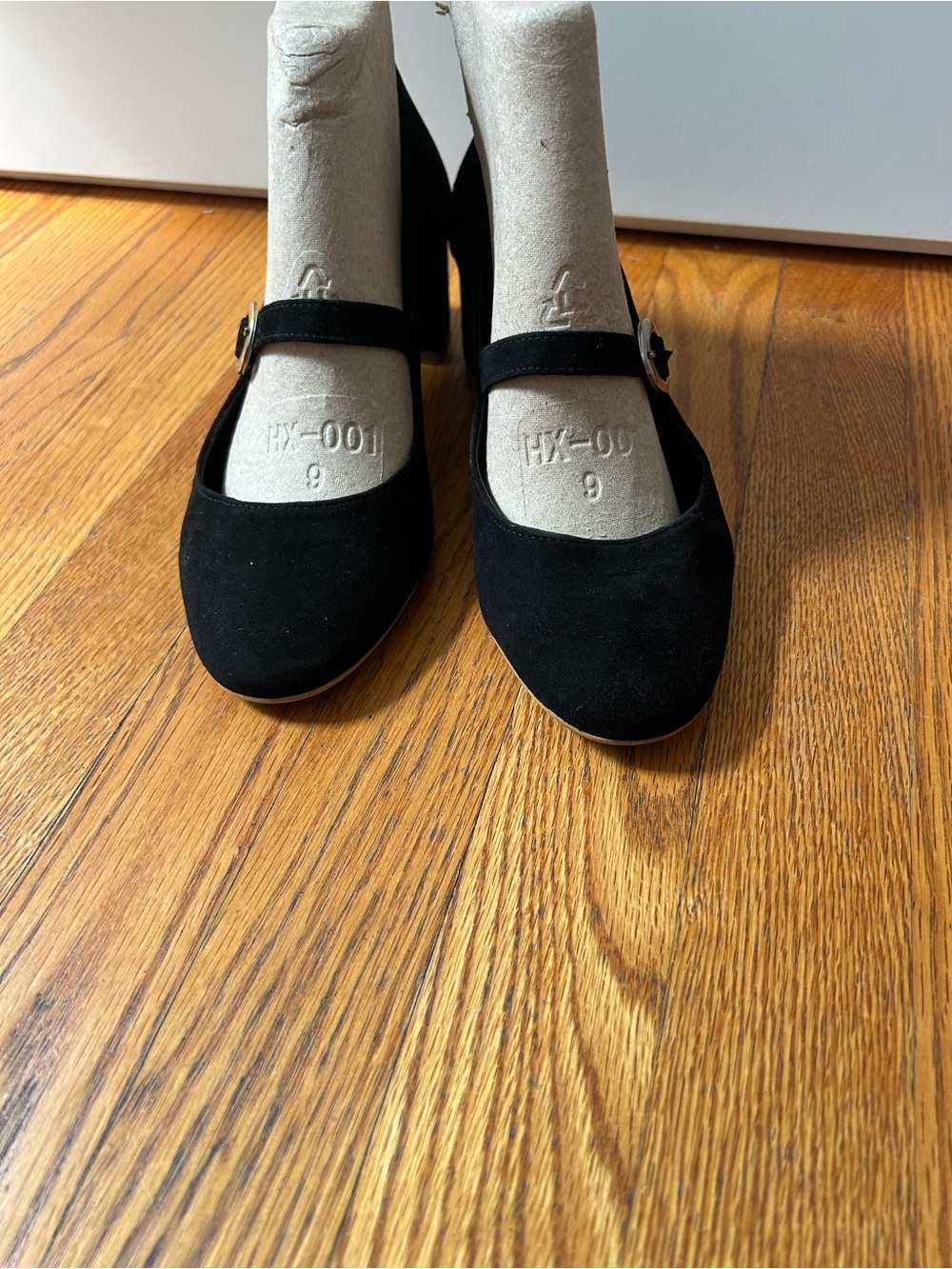 Black Mary Jane Suede Heels with Buckle Strap from TopShop size 8,5